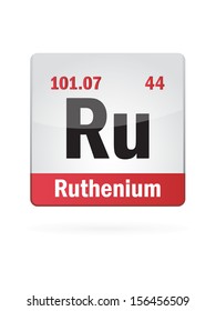 Ruthenium Symbol Illustration Icon On White Background