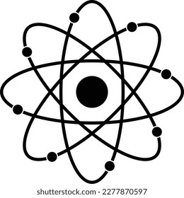 Rutherford atom symbol vector illustration.