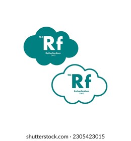 rutherfordium icon set. vector template illustration for web design