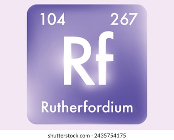 Rutherfordium icon style concept on Periodic table