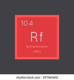 Rutherfordium simple style tile icon. Chemical element of periodic table. Vector illustration EPS8