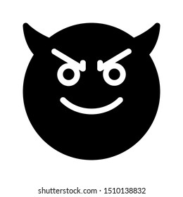ruthless expression icon with glyph style and 64 px base. Suitable for website design, logo, app and ui.
