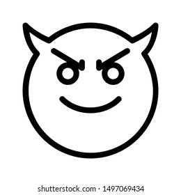 ruthless expression icon with outline style and 64 px base. Suitable for website design, logo, app and ui.