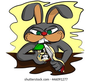 ruthless rabbit cuts vegetables