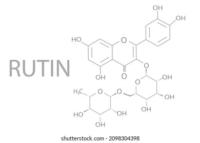 Fórmula química molecular esquelética de rutin.