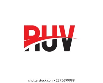 Letra RUV Ilustración del vector de diseño del logotipo inicial