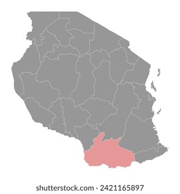 Ruvuma Region map, administrative division of Tanzania. Vector illustration.