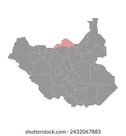 Ruweng Administrative Area map, administrative division of South Sudan. Vector illustration.