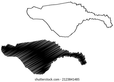 Ruy Barbosa municipality (Bahia state, Municipalities of Brazil, Federative Republic of Brazil) map vector illustration, scribble sketch Ruy Barbosa map