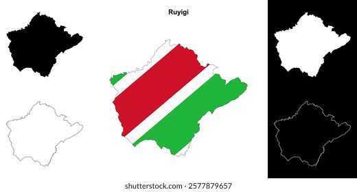 Ruyigi province outline map set