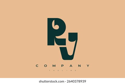 RV Abstract Geometric Logo Design. Modern and elegant logo design with simplistic typography elements, showcasing branding excellence.