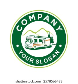 rv adventure logo , camping car logo