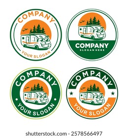 rv adventure logo , vacation logo vector