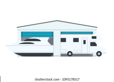 Rv and Boat Storage icon. Clipart image isolated on white background