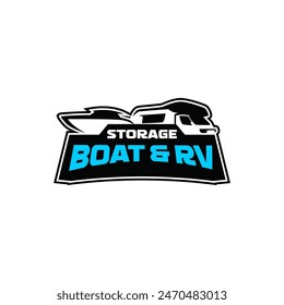 RV Boat Vehicle Self Storage Rental Facility Parking Logo Template Vector