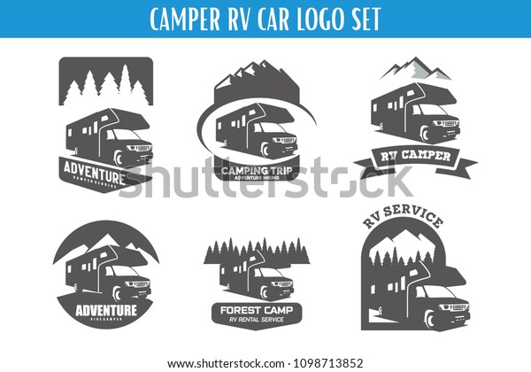 Rv Camper Adventure Logo Designs Template Stock Vector (Royalty Free ...