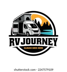 RV camper car illustration logo vector svg
