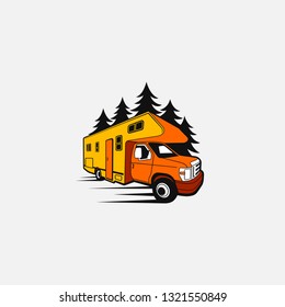 RV Camper trip Car modern logo design inspiration logo design inspiration
