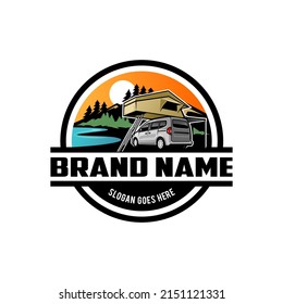 RV - camper van car illustration logo vector