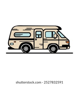 RV Camper van clipart cartoon style vector illustration