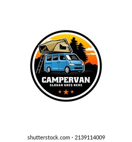 Rv Camper Van Illustration Logo Vector Stock Vector (Royalty Free ...