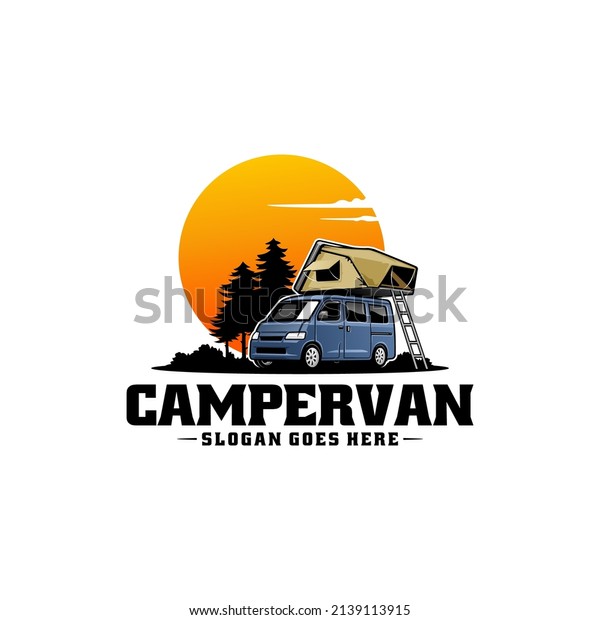 RV - camper van
illustration logo vector