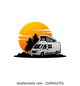 RV camper van illustration vector