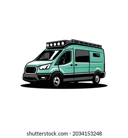 RV camper van isolated vector 