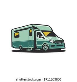 RV camper van motorhome vector isolated