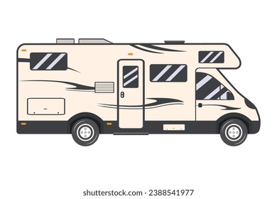 RV Camper Van Motorhome Vector Illustration