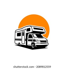 RV - camper van - snail camper - caravan - motor home illustration vector
