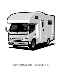 RV imagen vectorial de ilustración de coche de acampada