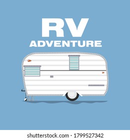 RV Camping illustrations. Vector design concept camper travel journal with RV Cars. Vector EPS 10 Illustrate.