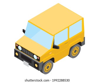 RV car, isometrics car illustration, 3D, white background, vector data