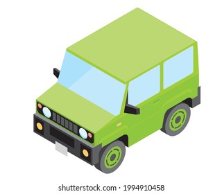RV car, isometrics car illustration, 3D, white background, vector data