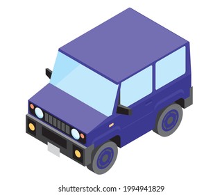 RV car, isometrics car illustration, 3D, white background, vector data