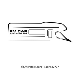 RV car silhouette abstract logo template vector