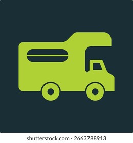 Coche de RV de moda diseño de Ilustración vectorial útil lindo colorido fondo verde.eps