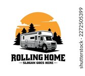 RV caravan motor home illustration logo vector