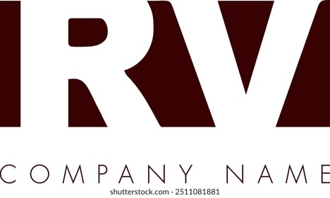 RV creative modern abstract letter logo vector design. It will be suitable for your company and brand identity.