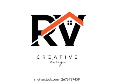 RV Creative Real Estate Architecture Monogram and Home Logo