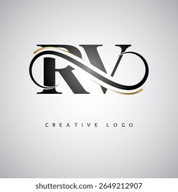 RV Infinity Monogram Logo – Elegant Modern Letter mark Design with Luxury Loop and Stylish Branding Symbol
