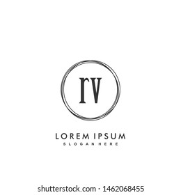 RV Initial beauty monogram logo vector