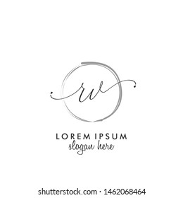RV Initial beauty monogram logo vector