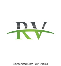 RV initial company green swoosh logo