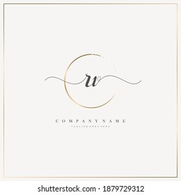 RV Initial Letter Handschrift Logo handgezeichnet Vorlage Vektorgrafik, Logo für Schönheit, Kosmetik, Hochzeit, Mode und Business und andere