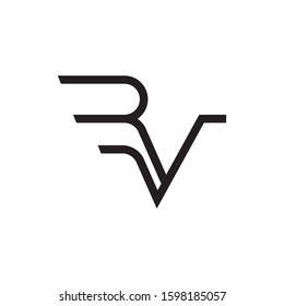 RV initial letter logo template vector icon design