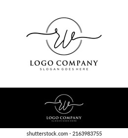 RV Initial letters, handwriting signature logo.