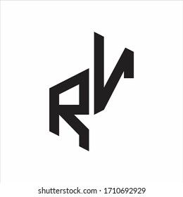 RV Initial Letters logo monogram with up to down style