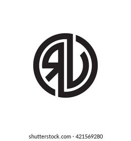 RV initial letters looping linked circle monogram logo